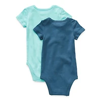 Okie Dokie Baby Boys Crew Neck Short Sleeve Rib 2-pc. Bodysuit