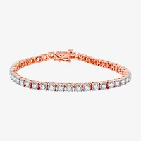 Womens 5 CT. T.W. Natural White Diamond 10K Gold 7.5 Inch Tennis Bracelet
