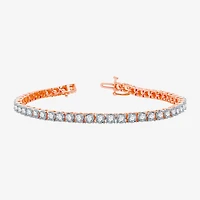 Womens 5 CT. T.W. Natural White Diamond 10K Gold 7.5 Inch Tennis Bracelet