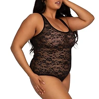Curvy Couture No Show Lace Bodysuit- 1604