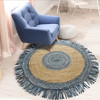 Brynn Cerry Solid Braided Stain Resistant Indoor Round Accent Rug