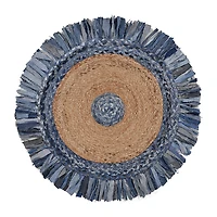 Brynn Cerry Solid Braided Stain Resistant Indoor Round Accent Rug