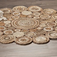 Brynn Astra Dots Braided Stain Resistant Indoor Round Area Rug