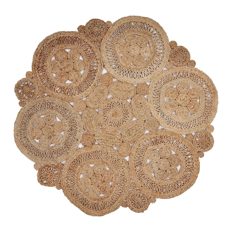 Brynn Cas Geometric Braided Stain Resistant Indoor Round Area Rug