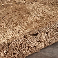 Brynn Frey Floral Braided Stain Resistant Indoor Round Area Rug