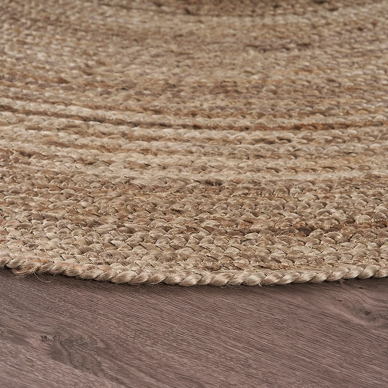 Brynn Mich Solid Braided Stain Resistant Indoor Round Area Rug