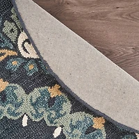 Daisy Cel Floral Hand Tufted Indoor Round Area Rug