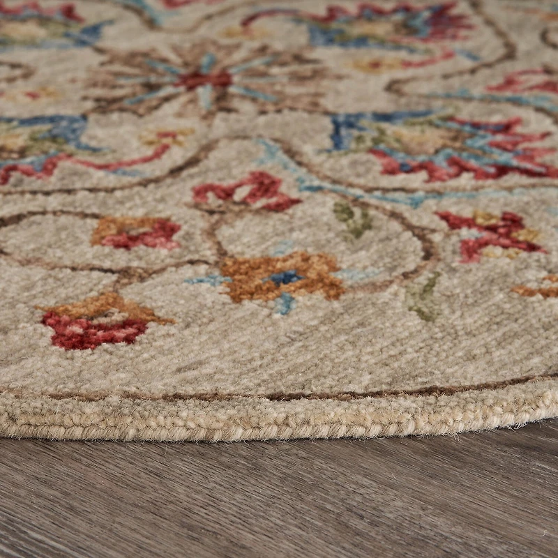 Sindy Dia Floral Hand Tufted Indoor Round Area Rug