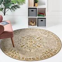 Sindy Deen Medallion Hand Tufted Indoor Round Area Rug