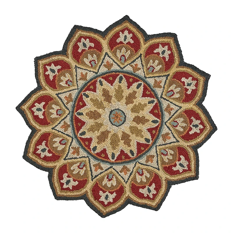 Sindy Fran Floral Hand Tufted Indoor Round Area Rug