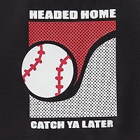 Okie Dokie Active Mesh Toddler & Little Boys Round Neck Short Sleeve Relaxed Fit Graphic T-Shirt