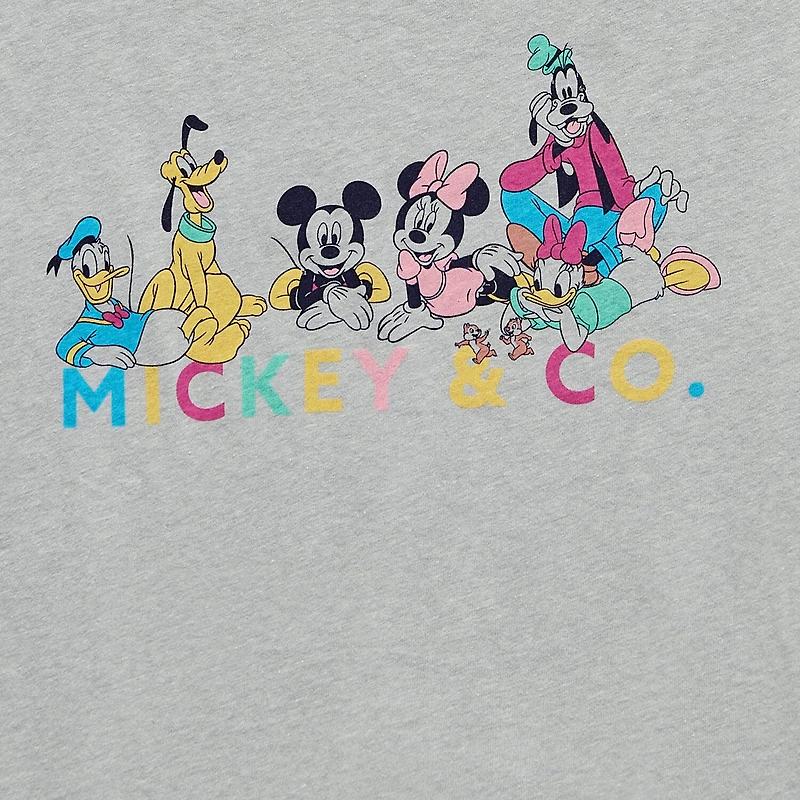 Little & Big Kid Girls Crew Neck Short Sleeve Regular Fit Mickey Mouse Graphic T-Shirt