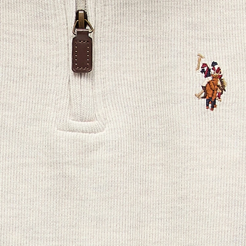 U.S. Polo Assn. Little & Big Kid Boys Mock Neck Long Sleeve Casual Quarter-Zip Pullover