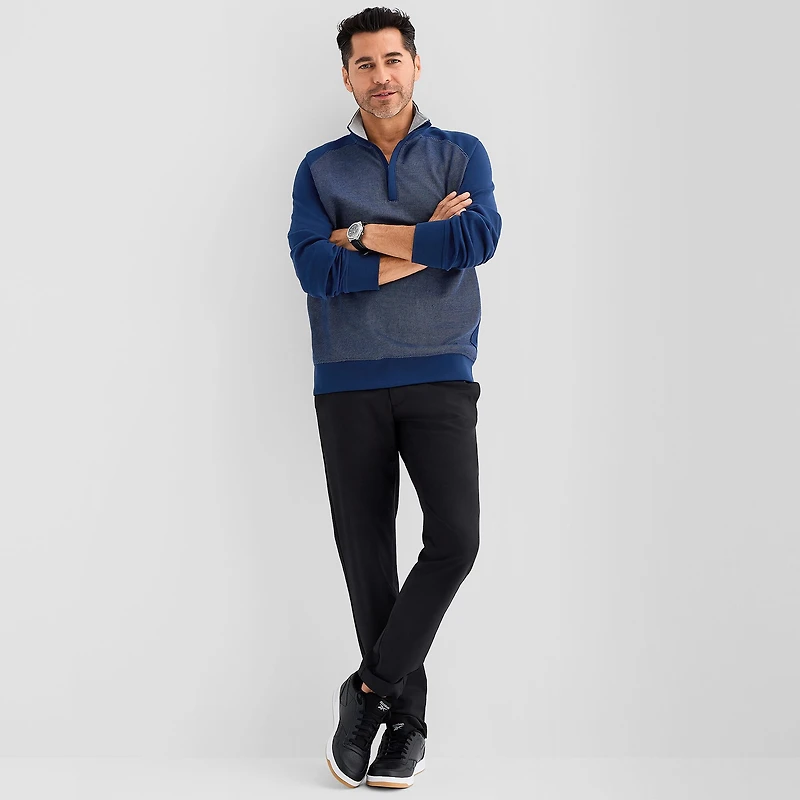 St. John's Bay Performance Mens Mock Neck Long Sleeve Quarter-Zip Pullover