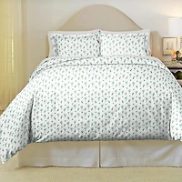 Pointehaven Velvet Feel Printed Cotton Duvet Cover Set