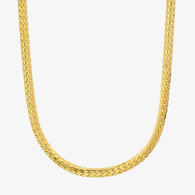 Steeltime Mens 18K Gold Over Stainless Steel Hypoallergenic 24 Inch Curb Chain Necklace
