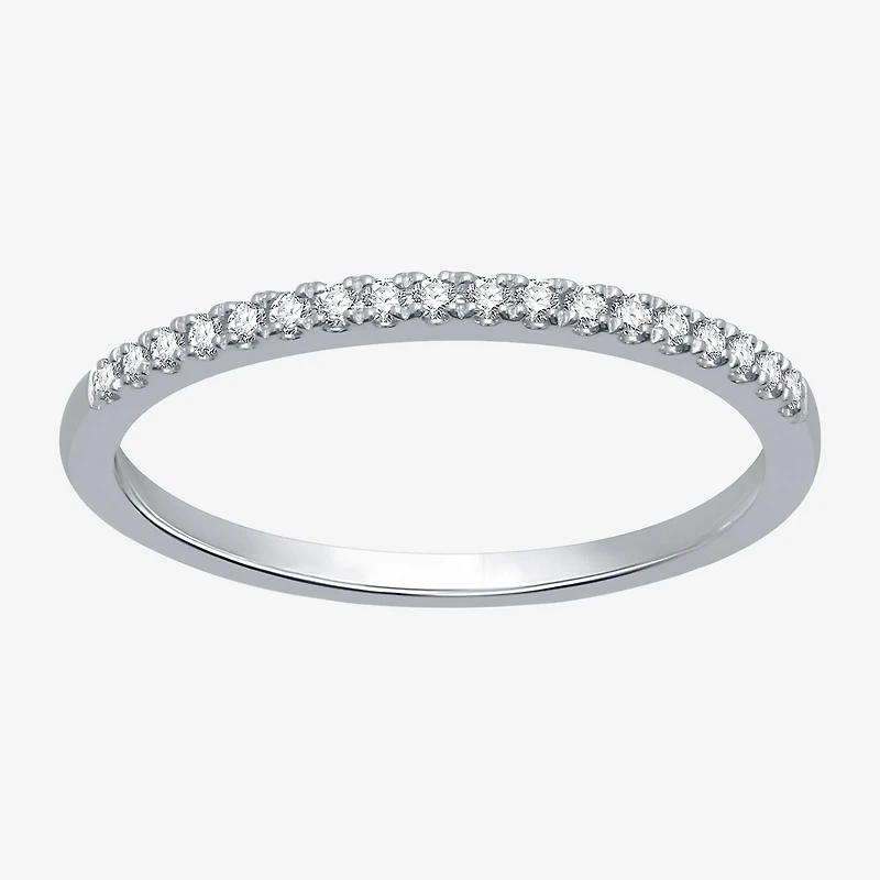(H-I / I1) Womens 1/10 CT. T.W. Lab Grown White Diamond 10K Gold Wedding Band