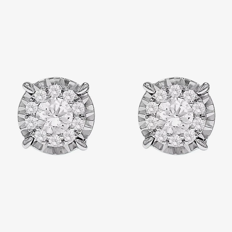 (I / SI2) 1 CT. T.W. Lab Grown White Diamond 10K Gold 7.8mm Stud Earrings