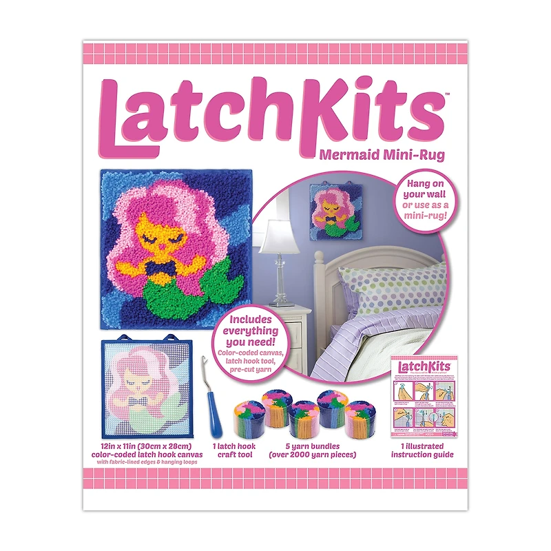 Latchkits Mermaid Mini-Rug Craft Kit