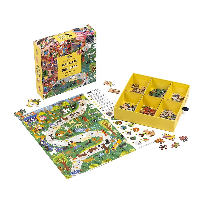 Professor Puzzle Cat Cafe & Dog Park Double-Sided 500 Pcs 500-pc. Puzzle