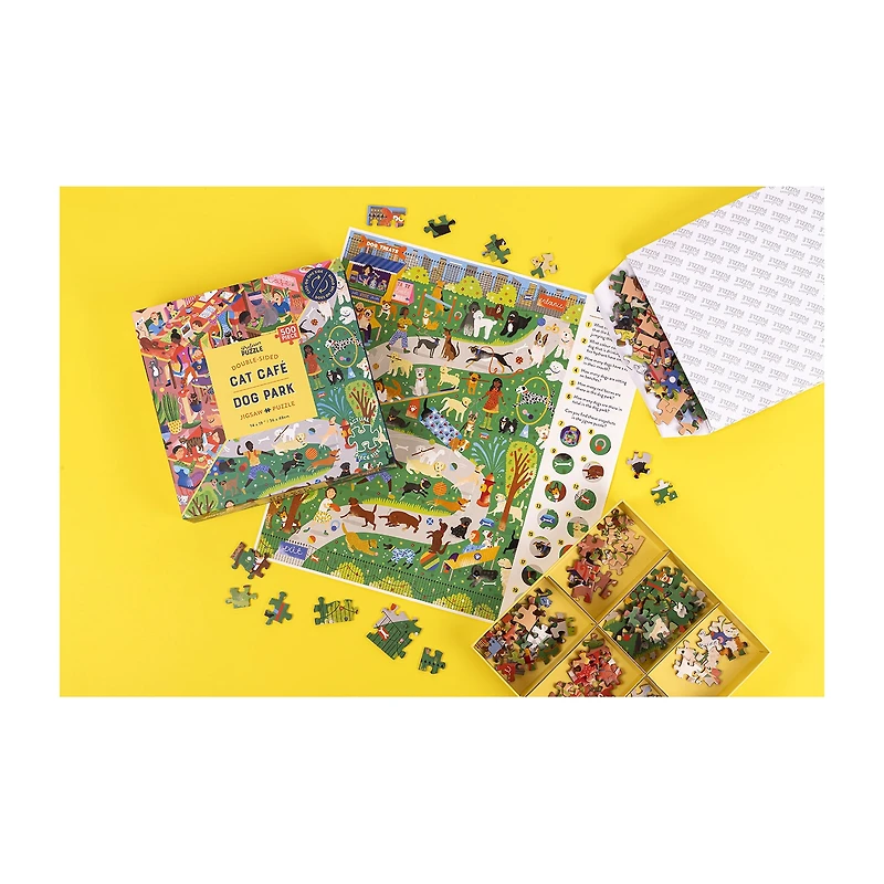 Professor Puzzle Cat Cafe & Dog Park Double-Sided 500 Pcs 500-pc. Puzzle