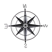 Cheungs Large Elegant Décor Compass Metal Wall Art