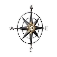 Cheungs Large Elegant Décor Compass Metal Wall Art