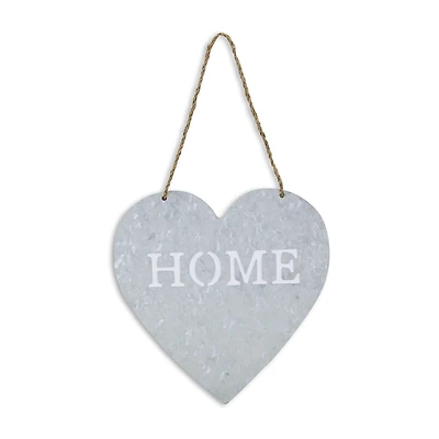 Cheungs Heart Shaped Hanging "Home" Vintage Metal Wall Art