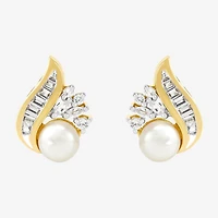 Cultured Freshwater Pearl Earrings 14K Over Sterling