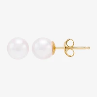 Certified Sofia™ 10K Gold 8-8.5mm Cultured Freshwater Pearl Stud Earrings