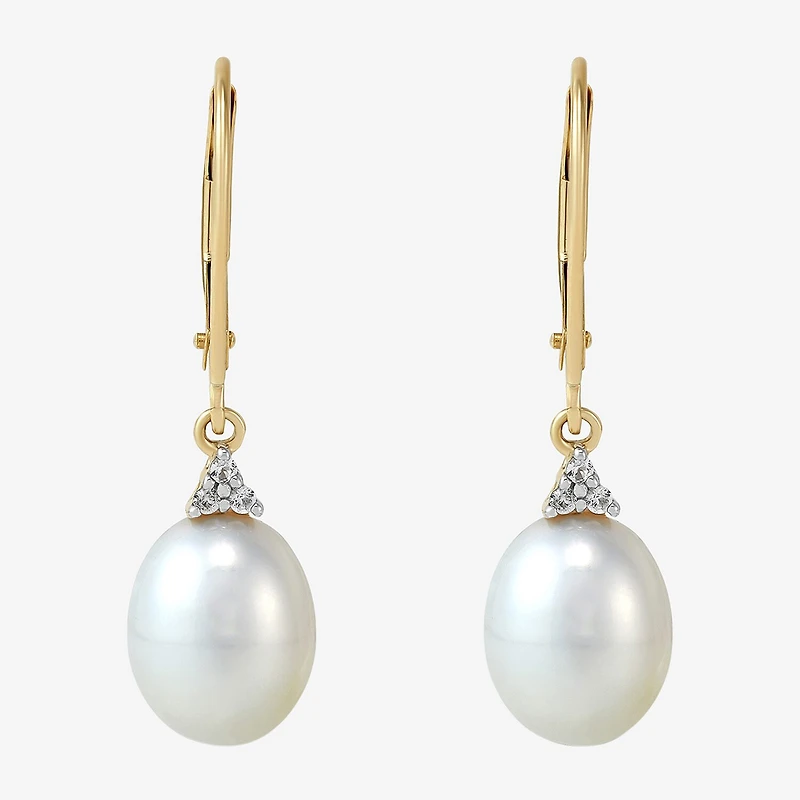 Certified Sofia™ Cultured Freshwater Pearl 14K Yellow Gold Earrings