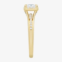 (H-I / Si1-Si2) Womens 3/4 CT. T.W. Lab Grown White Diamond 10K Gold Side Stone Halo Engagement Ring