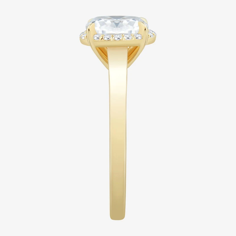 (H-I / Si1-Si2) Womens 1 CT. T.W. Lab Grown White Diamond 10K Gold Oval Halo Engagement Ring