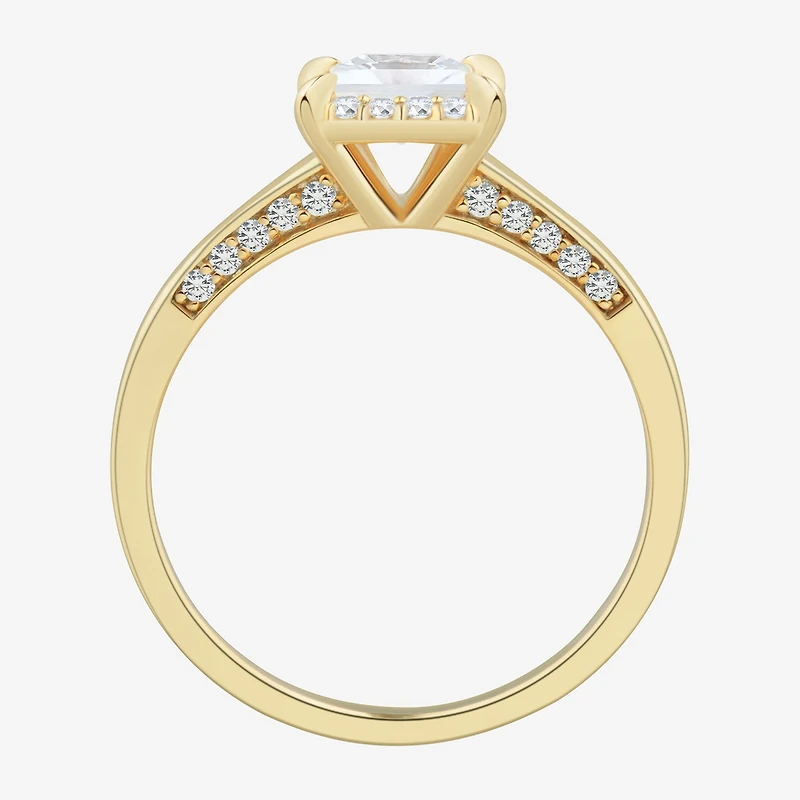 (H-I / Si1-Si2) Womens 1 CT. T.W. Lab Grown White Diamond 10K Gold Halo Engagement Ring