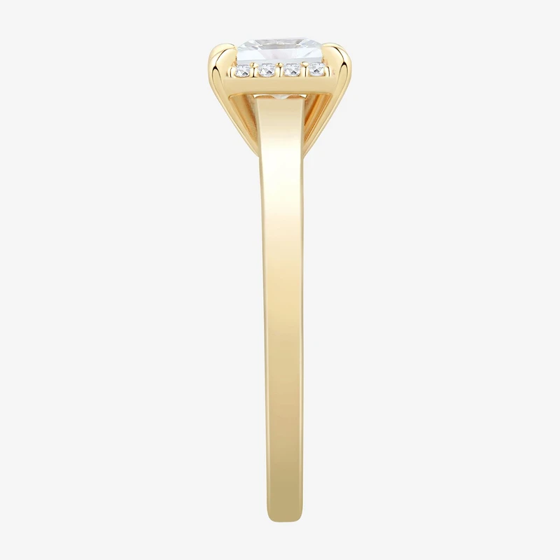 (H-I / Si1-Si2) Womens 1 CT. T.W. Lab Grown White Diamond 10K Gold Halo Engagement Ring