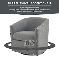 Madison Park Memo Living Room Collection Swivel Upholstered Armchair
