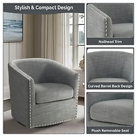 Madison Park Memo Living Room Collection Swivel Upholstered Armchair