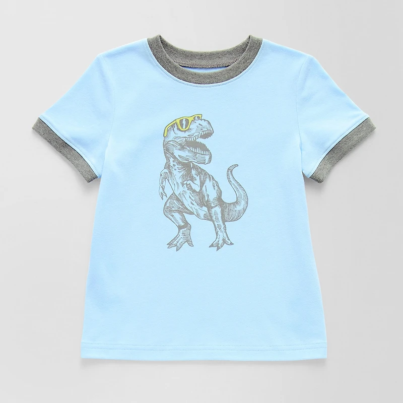 Okie Dokie Toddler & Little Boys Crew Neck Short Sleeve Regular Fit Graphic T-Shirt