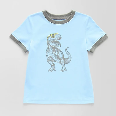 Okie Dokie Toddler & Little Boys Crew Neck Short Sleeve Regular Fit Graphic T-Shirt