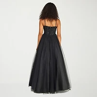 B. Smart Womens Juniors Sweetheart Neck Sequin Ball Gown