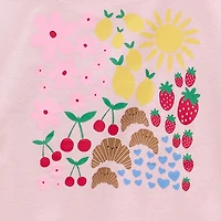 Okie Dokie Toddler & Little Girls Round Neck Short Sleeve Relaxed Fit 2-pc. Graphic T-Shirt