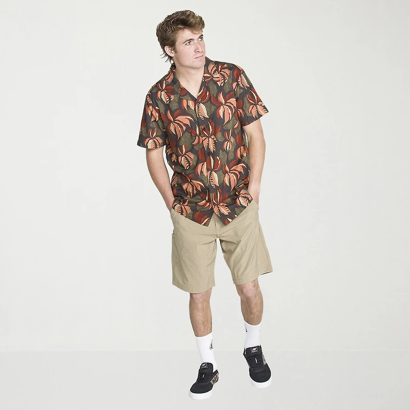 VOLCOM Mens Short Sleeve Regular Fit Button-Down Shirt