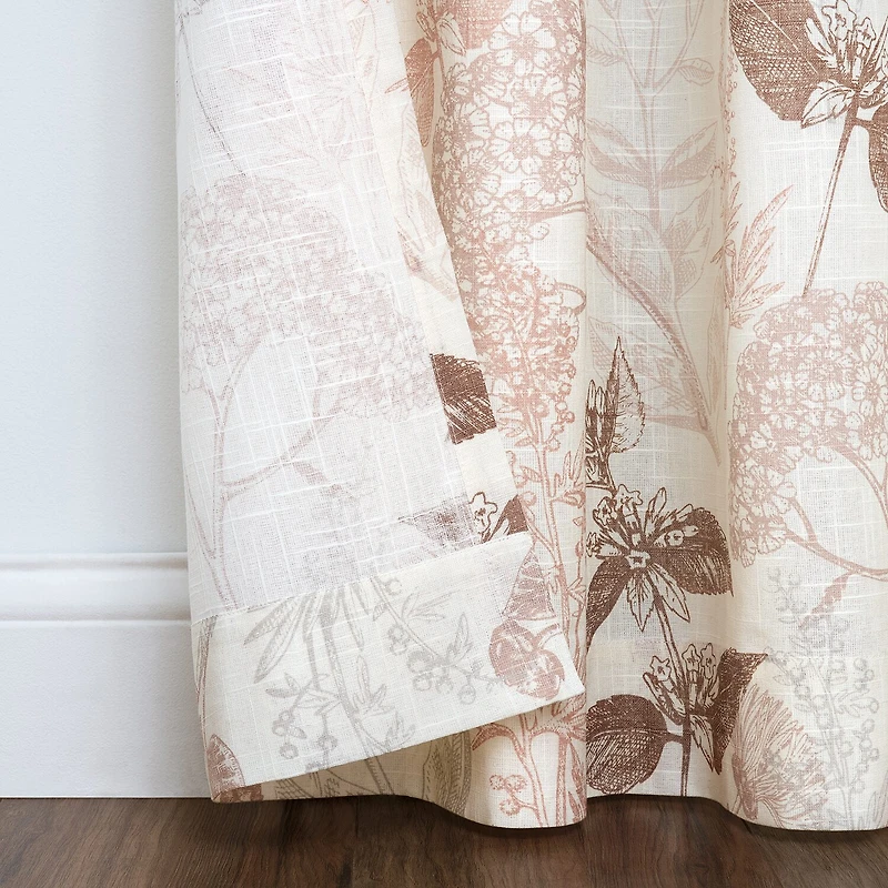 Fieldcrest Arden Garden Grommet Top Sheer Single Curtain Panel