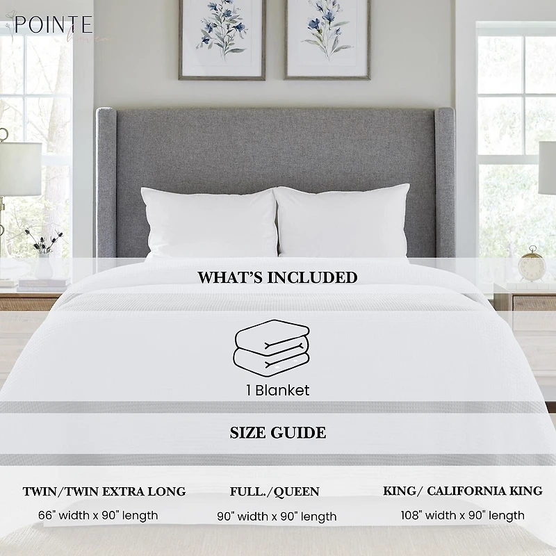 Pointehaven Cotton Waffle Luxury Sized Midweight Blanket