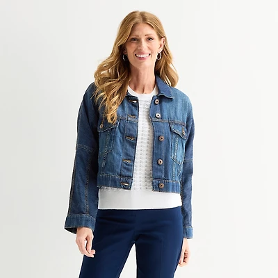 Liz Claiborne Denim Womens Tall Lightweight Jacket