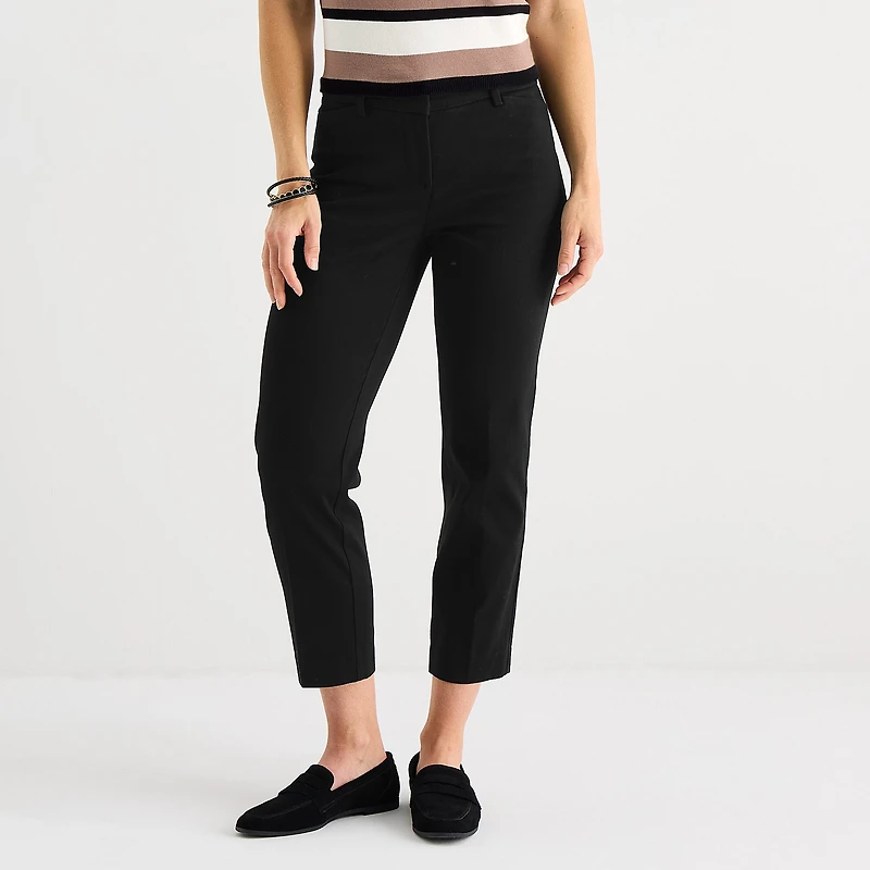 Liz Claiborne Emma Twill Womens Tall Slim Mid Rise Flat Front Pant
