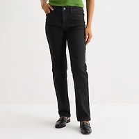 Liz Claiborne Lana Womens Tall High Rise Straight Leg Jean