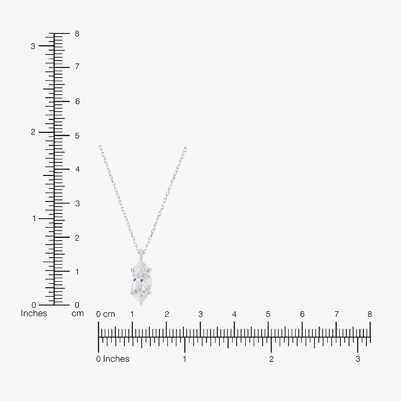 ( H-I/SI2 ) Womens 2 CT. Lab-Grown White Diamond 14K Gold Marquise 18 Inch Pendant Necklace