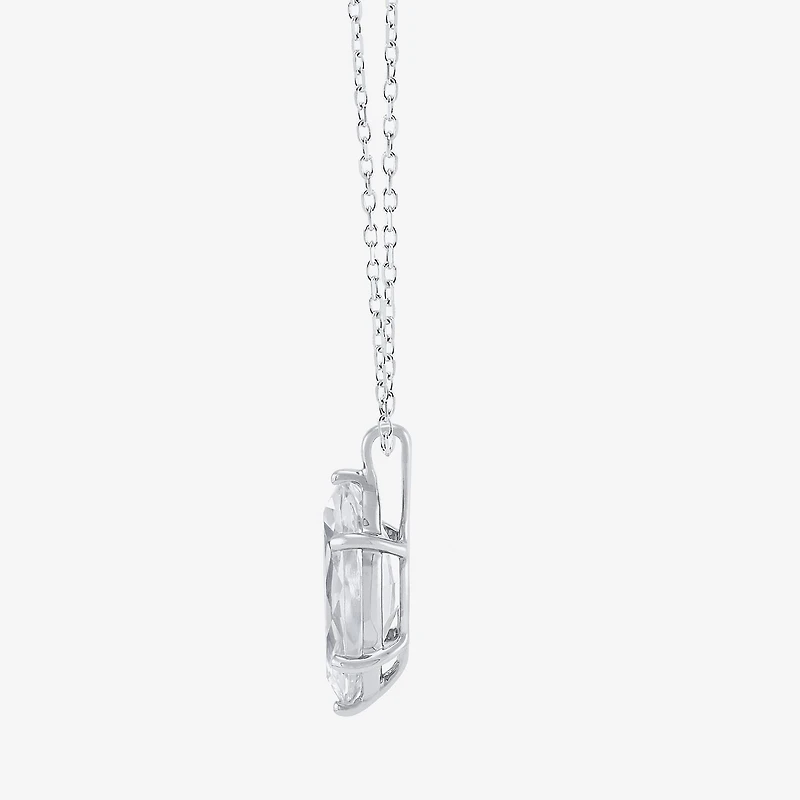 ( H-I/SI2 ) Womens 2 CT. Lab-Grown White Diamond 14K Gold Marquise 18 Inch Pendant Necklace