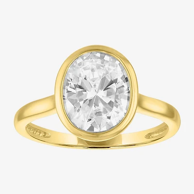 E-F / Vs1-Vs2 Womens 3 CT. T.W. Lab Grown White Diamond 14K Gold Oval Solitaire Engagement Ring